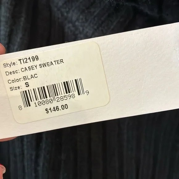 NWT LBLC the label Casey black turtleneck sweater black Sz S - Picture 5 of 7